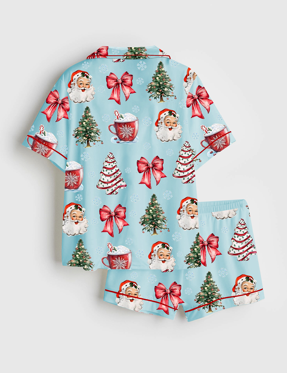 Women's Retro Coquette Christmas Satin Family Pajama Set - Image 12