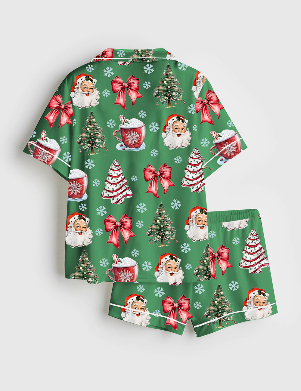 Women's Retro Coquette Christmas Satin Family Pajama Set - Image 11