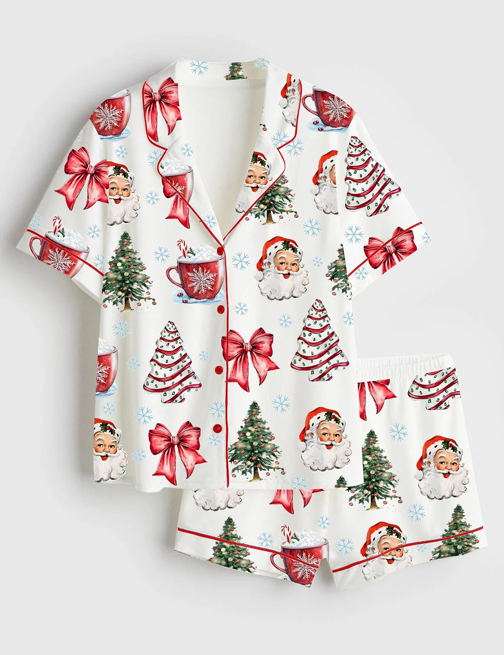 Women's Retro Coquette Christmas Satin Family Pajama Set - Image 2