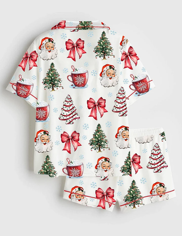 Women's Retro Coquette Christmas Satin Family Pajama Set - Image 10