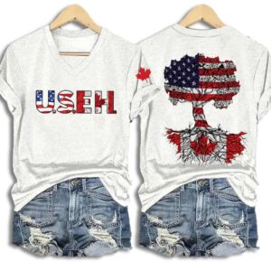 Women'S Retro USEH Print T-Shirt