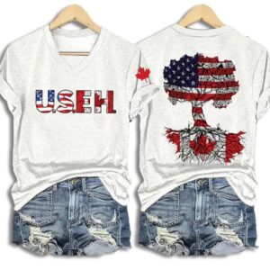 Women'S Retro USEH Print T-Shirt