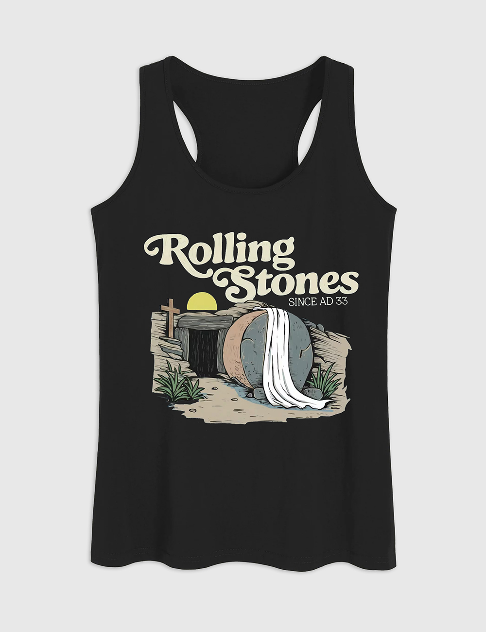 Womenâ€™s Rolling Stones Jesus Christ Faith-Based Tank