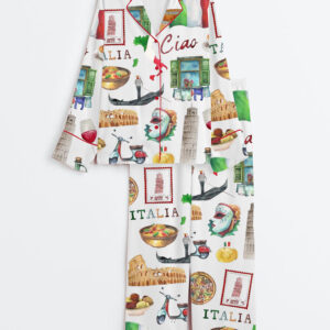 Women's Rome Italy Travel Jubilee Long Sleeve Satin Pajama Set