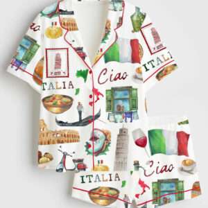Women's Rome Italy Travel Jubilee Short Sleeve Satin Pajama Set