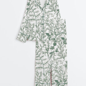 Women's Sage Garden Long Sleeve Satin Pajamas Set