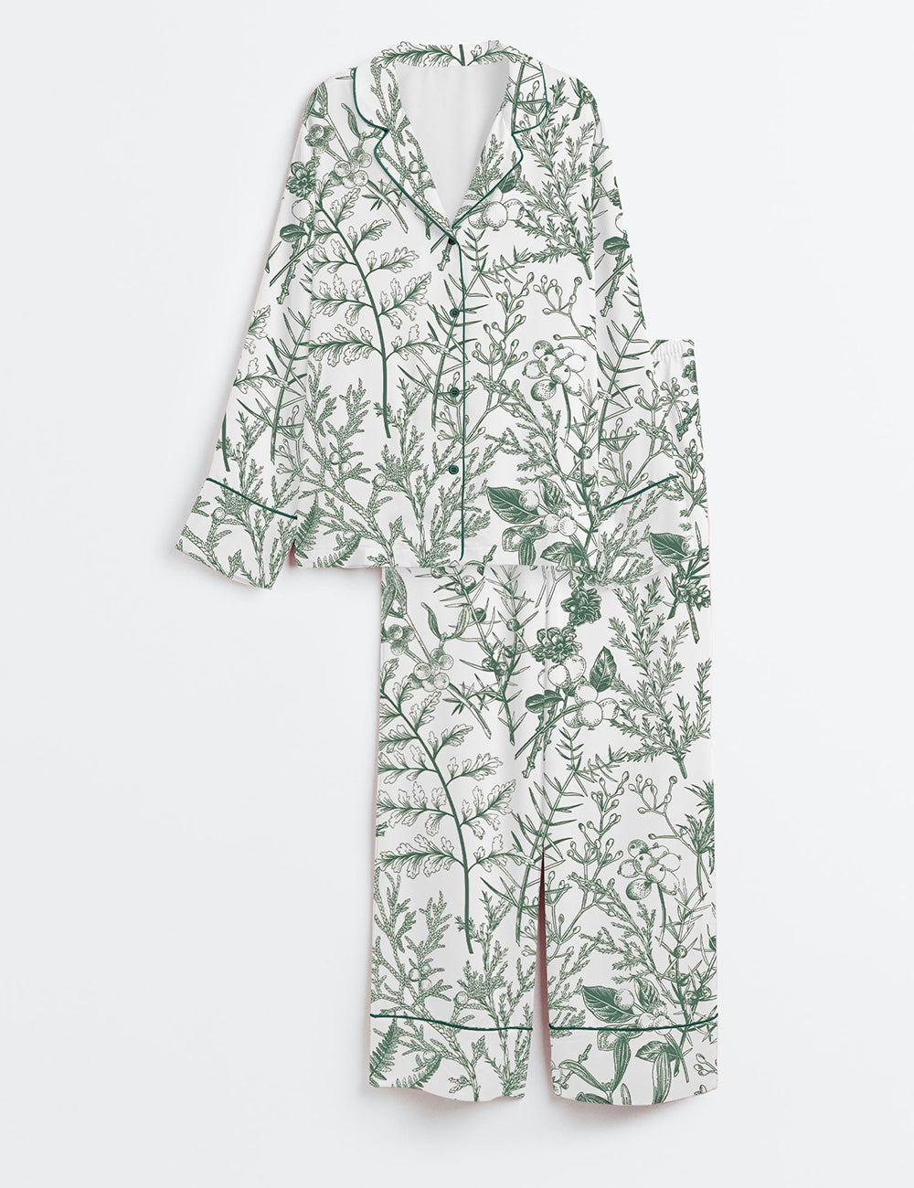 Women's Sage Garden Long Sleeve Satin Pajamas Set