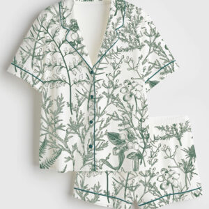 Women's Sage Garden Short Sleeve Satin Pajama Set