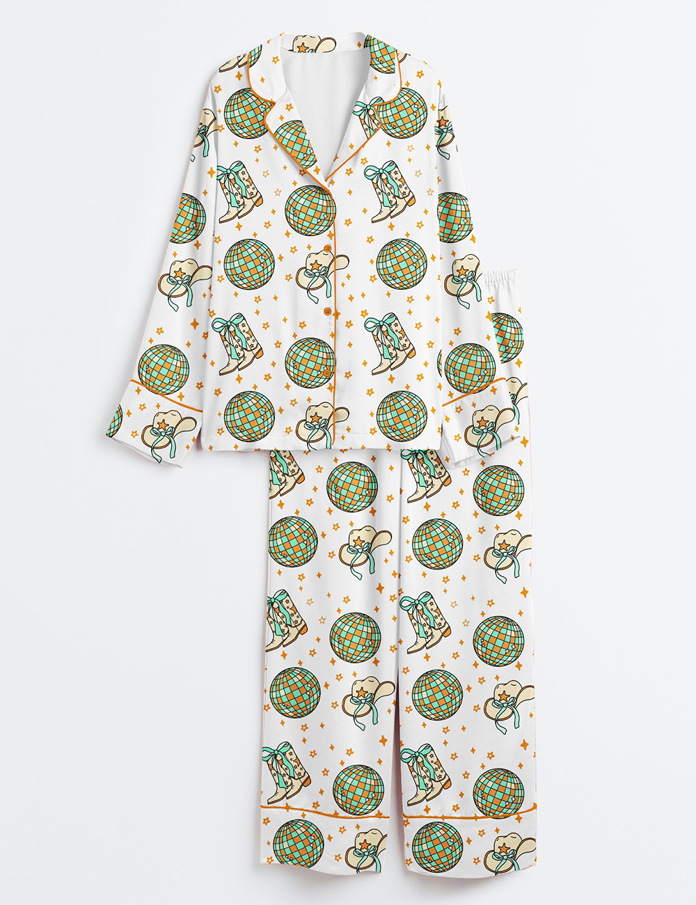 Womenâ€™s Showgirl Era TS The Life Of A Showgirl Print Long Sleeve Satin Pajama Set