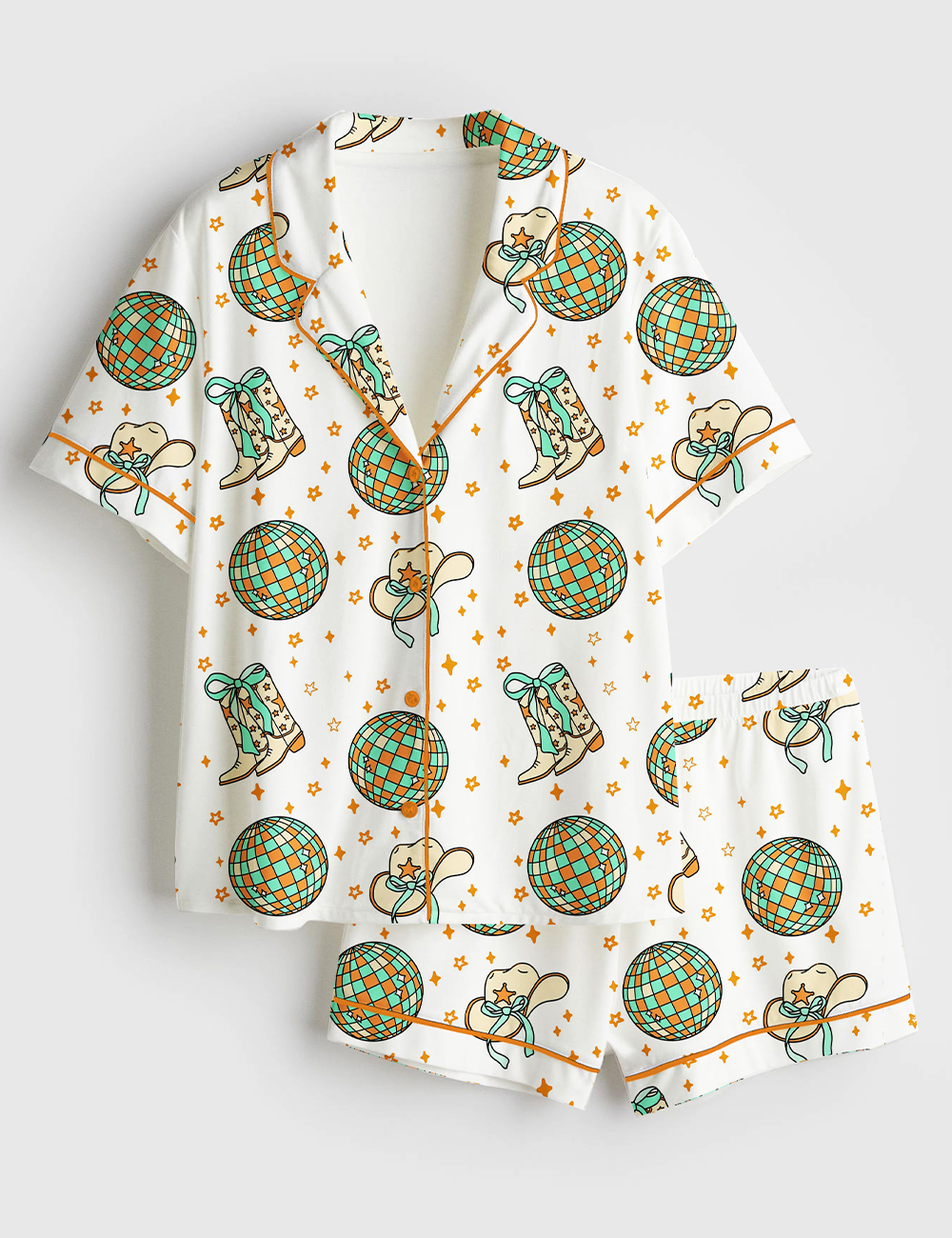 Womenâ€™s Showgirl Era TS The Life Of A Showgirl Print Short Sleeve Satin Pajama Set