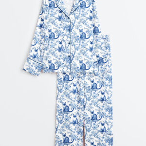 Women's Siamese Cat Cat Lover Long Sleeve Satin Pajama Set