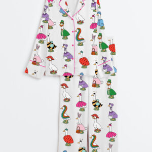 Women's Silly Goose Long Sleeve Satin Pajama Set