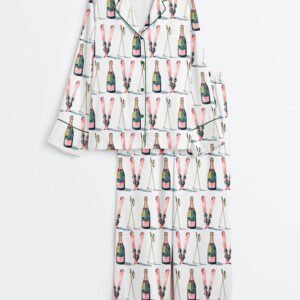 Women's Ski Lover AprÃƒÂ¨s Ski Champagne Long Sleeve Satin Pajamas Set