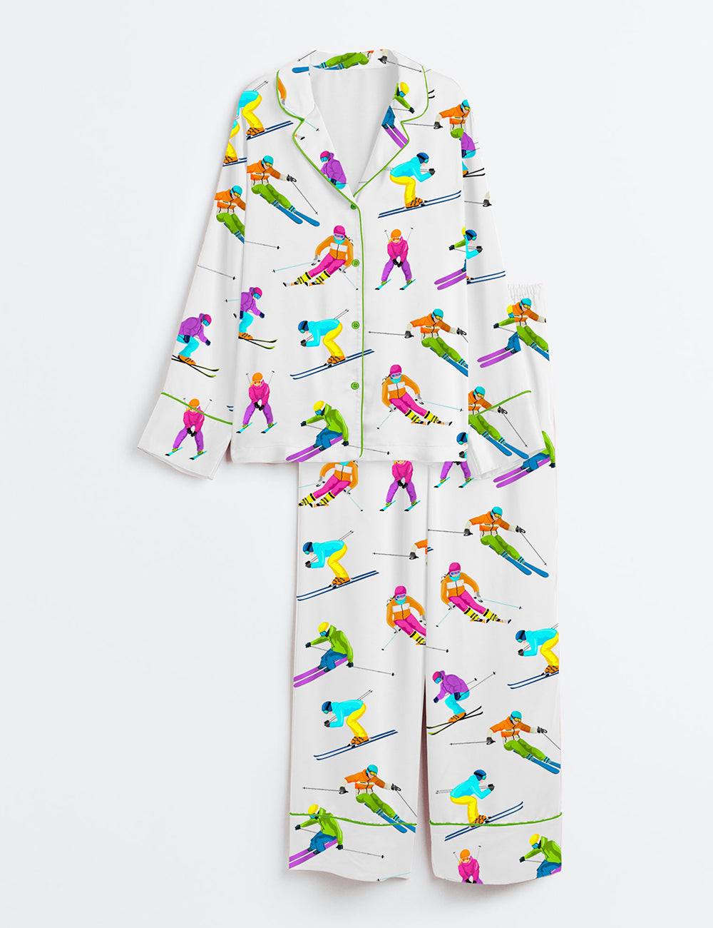 Women's Skiing Life Satin Pajama Set