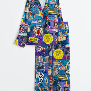 Women's Strange Things Parody Long Sleeve Satin Pajama Set