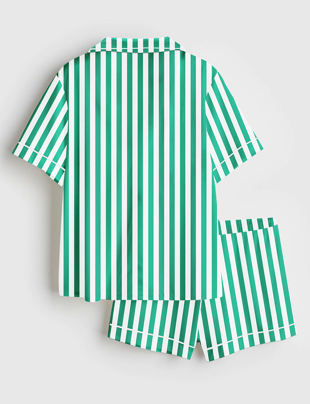 Women's Stripe Classic Short Sleeve Satin Pajama Set - Image 5