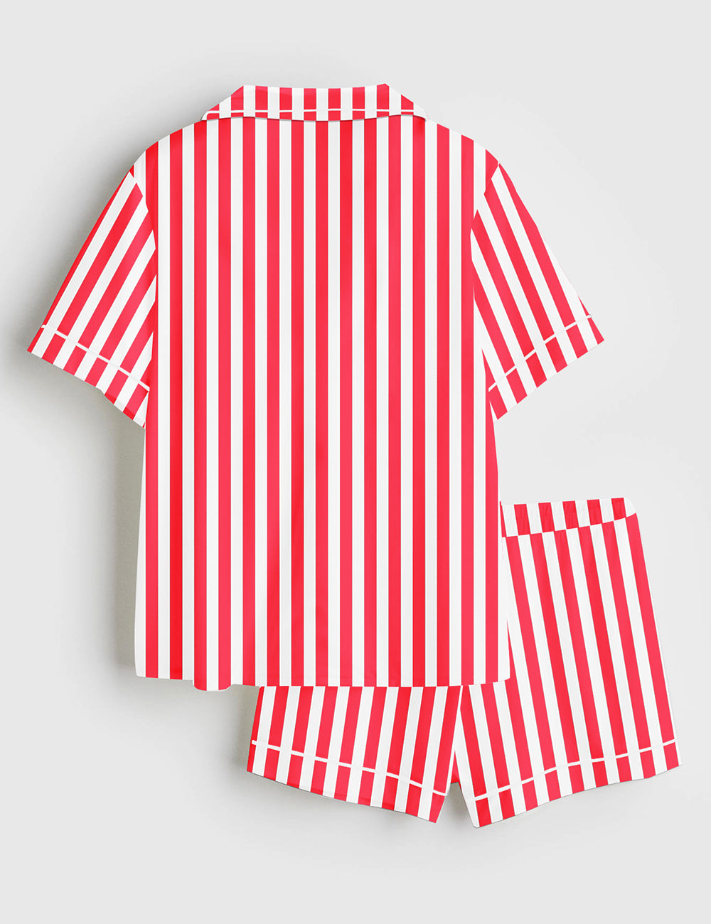 Women's Stripe Classic Short Sleeve Satin Pajama Set - Image 4