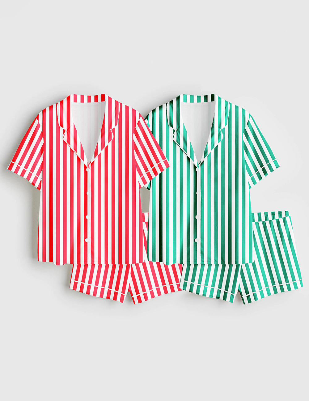 Women's Stripe Classic Short Sleeve Satin Pajama Set