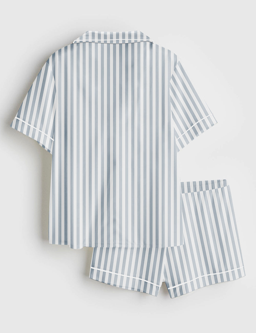 Women's Stripe Short Sleeve Satin Pajama Set - Image 2