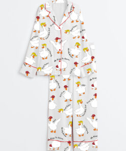 Women's Subtle Anti Trump Sill Goose Long Sleeve Satin Pajama Set
