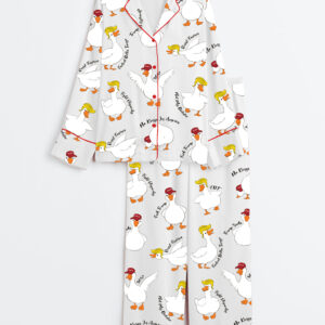 Womenâ€™s Subtle Anti Trump Sill Goose Long Sleeve Satin Pajama Set