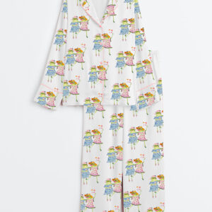 Womenâ€™s Summer Cocktails Long Sleeve Satin Pajama Set