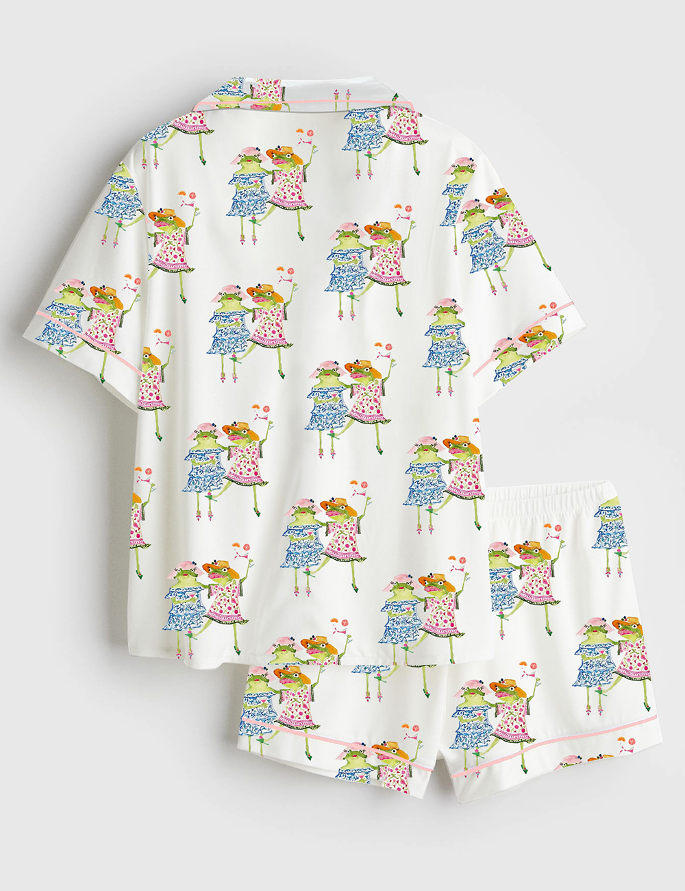 Women's Summer Cocktails Short Sleeve Satin Pajama Set - Image 2