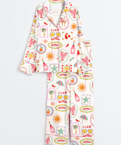 Women's Summer In Italy Ciao Bella Long Sleeve Satin Pajama Set