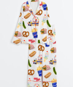 Women's Summer Vibes Boardwalk Collection Long Sleeve Satin Pajama Set