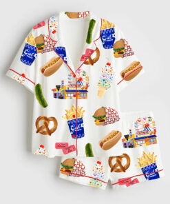 Women's Summer Vibes Boardwalk Collection Short Sleeve Satin Pajama Set