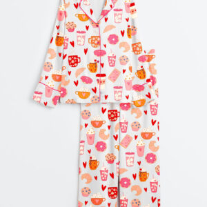 Women's Sweet Things Long Sleeve Satin Pajama Set