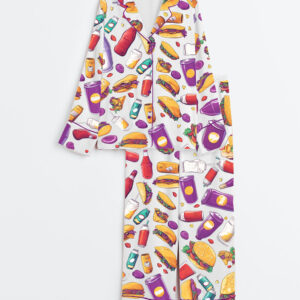 Women's Taco Long Sleeve Satin Pajama Set