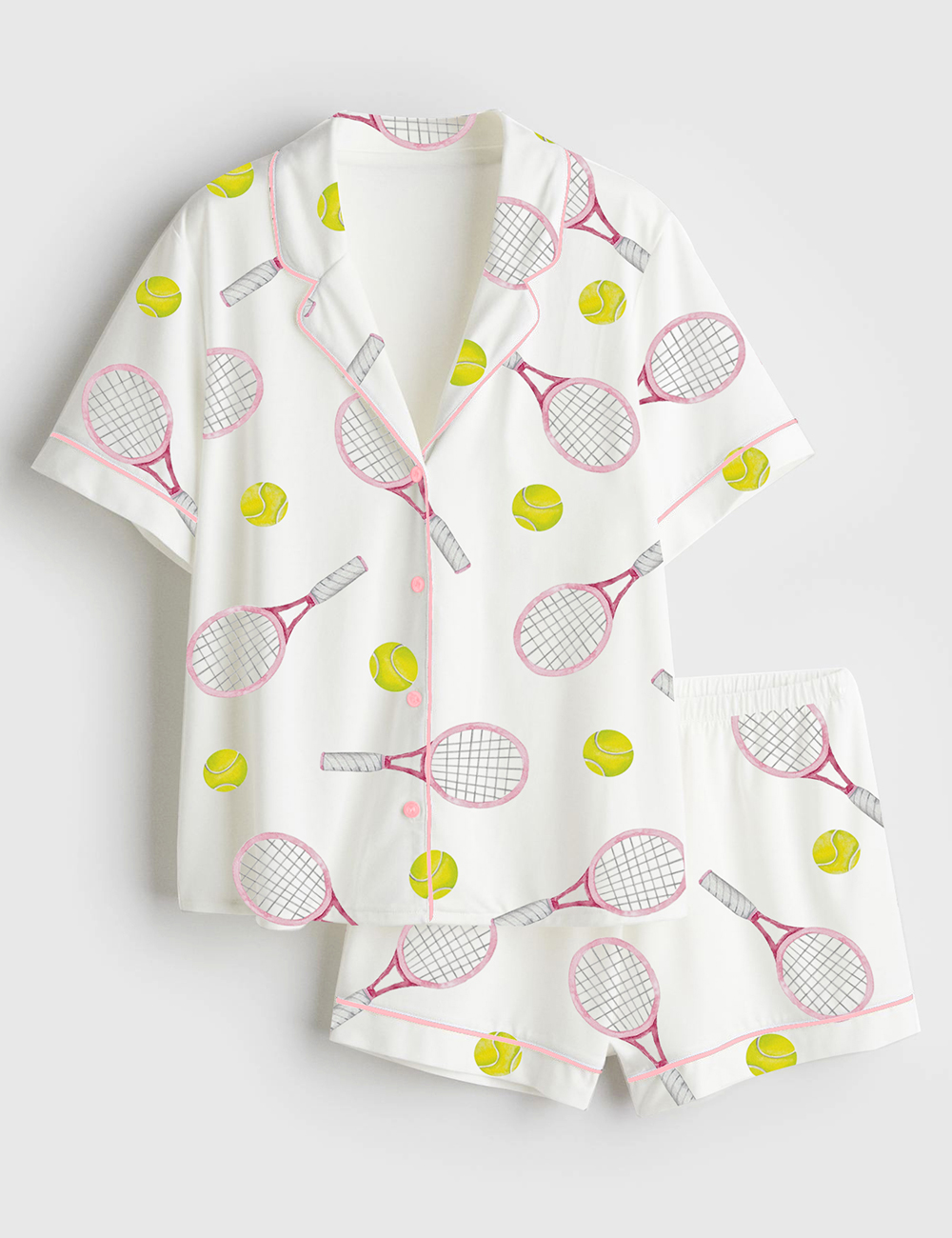 Womenâ€™s Tennis Lover Short Sleeve Satin Pajama Set