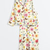 Women's The Butterflies And Bees Long Sleeve Satin Pajamas Set