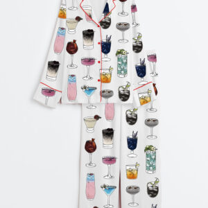 Women's The Eras Cocktails Long Sleeve Satin Pajama Set