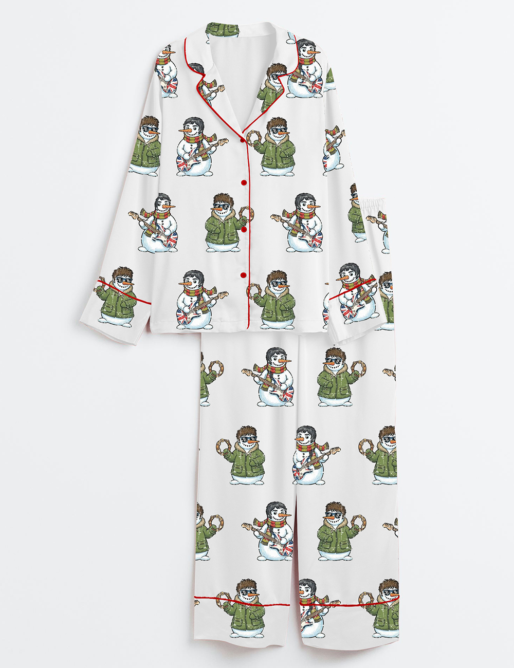 Women's The New Snowasis Christmas Funny Festive Christmas Santa Long Sleeve Satin Pajamas Set