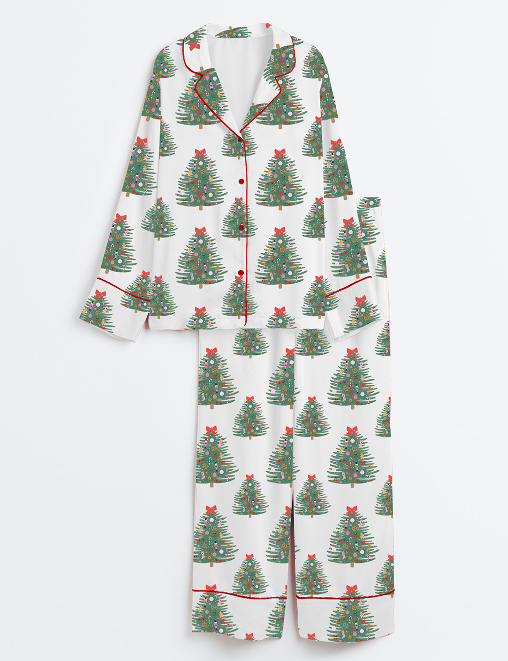 Womenâ€™s The Nutcracker Christmas Tree Long Sleeve Satin Pajama Set