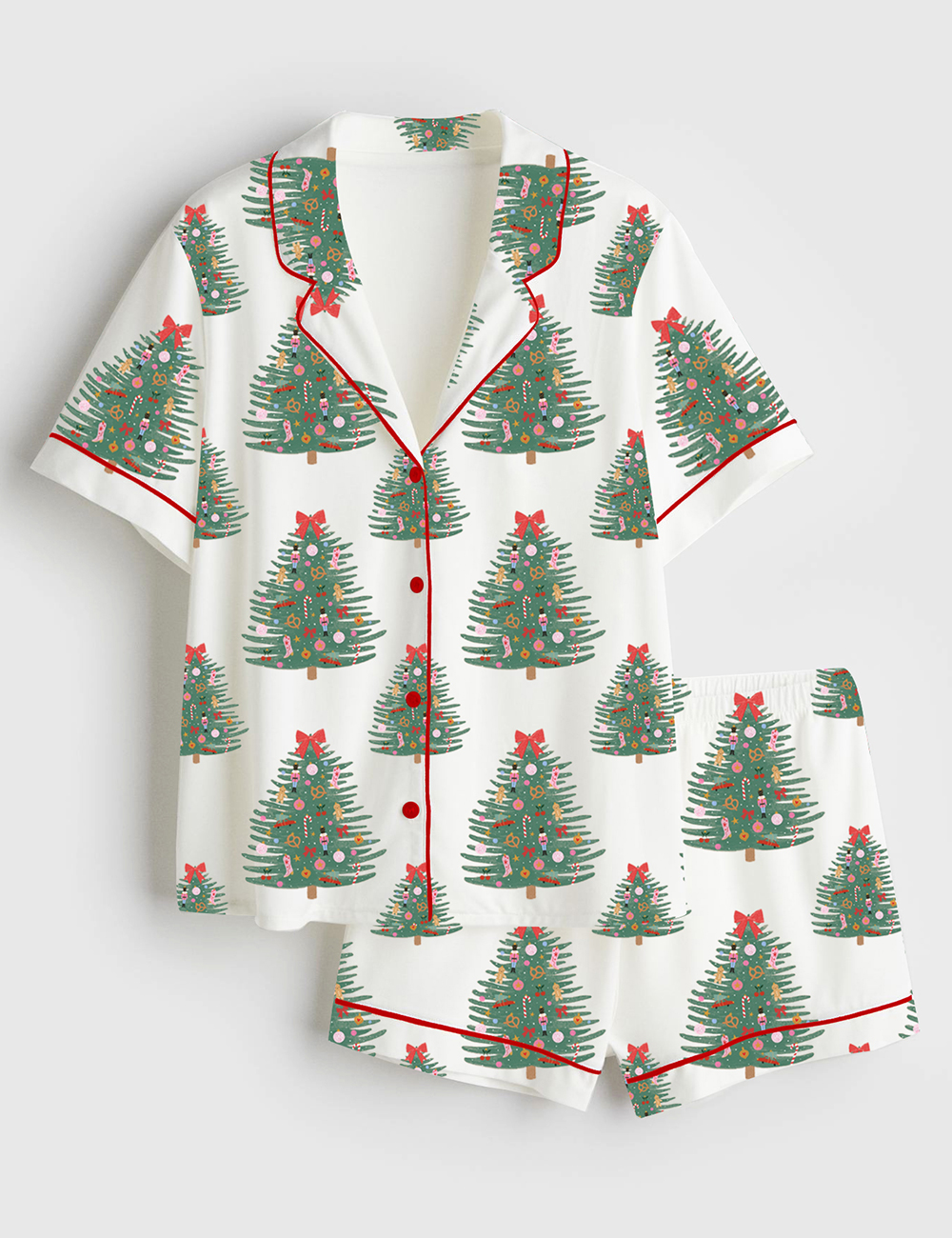 Women’s The Nutcracker Christmas Tree Short Sleeve Satin Pajama Set