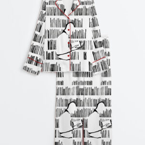 Womenâ€™s The Reader Long Sleeve Satin Pajama Set