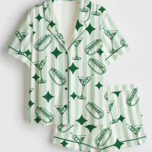 Alternative view of Women's Tinis And Weenies Dirty Martini Party Long Sleeve Satin Pajamas Set