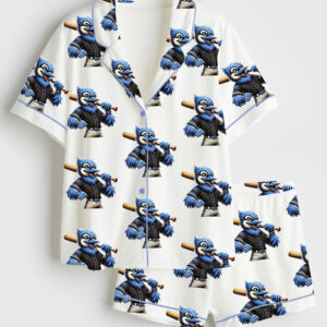 Womenâ€™s Toronto Baseball Sports Fan The Birds Are Back Short Sleeve Satin Pajama Set