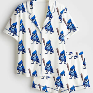 Womenâ€™s Toronto Baseball The Birds Are Back Short Sleeve Satin Pajama Set