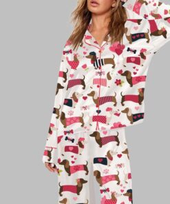 Women's Valentine Dachshund Dog Pajama Set