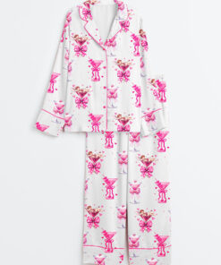 Women's Valentine's Day Cocktail Long Sleeve Satin Pajama Set