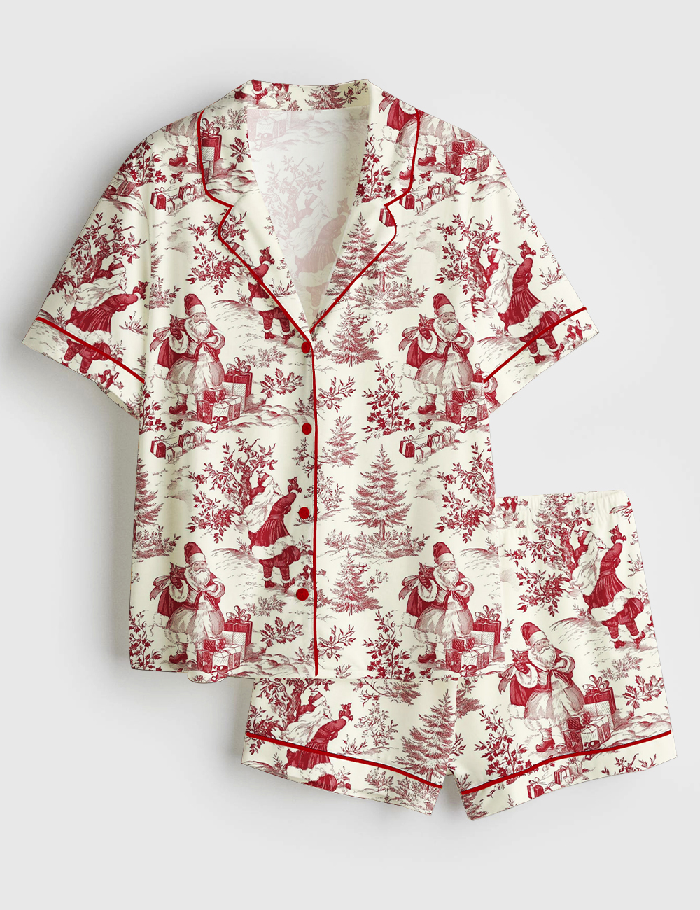 Womenâ€™s Vintage Christmas Winter Holiday Snowman Gift Snowman Lovers Short Sleeve Satin Pajama Set