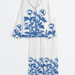 Women's Vintage Wildflowers 90s Retro Flowers Art Print Long Sleeve Satin Pajamas Set