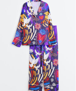 Women's Viva La Vida Long Sleeve Satin Pajamas Set