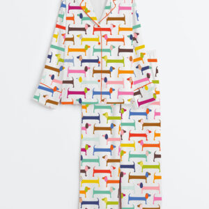 Women's Watercolor Dachshund Long Sleeve Pajama Set