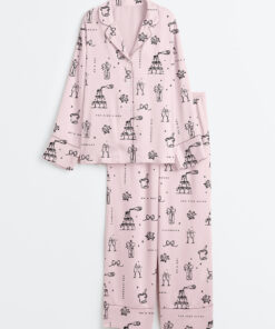 Women's Wedding Bridal And Champagne Long Sleeve Satin Pajama Set