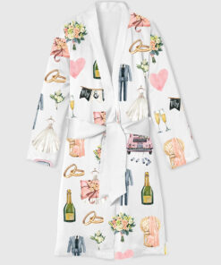 Women's Wedding Day Anniversary Satin Bathrobe